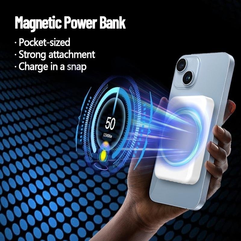 ARTCYBER 6-in-1 Charging Kit ?C Magnetic Power Bank, Wireless Charger, Type-C Cable, Adapter & Audio Support, Fast Charge, Compact & Portable - Image 4